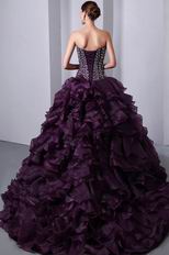 Sweetheart Ruffles Skirt Grape Quinceanera s Dresses Cheap