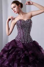 Sweetheart Ruffles Skirt Grape Quinceanera s Dresses Cheap