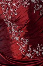 Burgundy Floor Length Skirt Quinceanera Dress With Embroidery