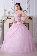 Inexpensive Embroidery Pink Quinceanera Dress Gown