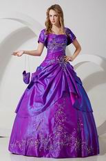 Top Designer Embroidery Purple Quinceanera Dresss With Jacket