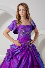 Top Designer Embroidery Purple Quinceanera Dresss With Jacket