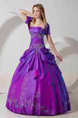 Top Designer Embroidery Purple Quinceanera Dresss With Jacket