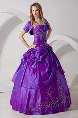 Top Designer Embroidery Purple Quinceanera Dresss With Jacket