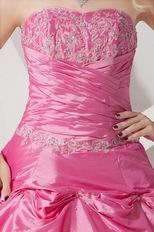 Classic Appliques Hot Pink Quinceanera Dress For Cheap