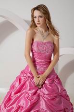 Classic Appliques Hot Pink Quinceanera Dress For Cheap