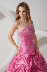 Classic Appliques Hot Pink Quinceanera Dress For Cheap