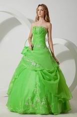 Lemon Green Quality La Quinceanera Dresses By Designer