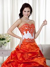 Orange Red Top Designer Quinceanera Dress For 16th Birthday Girl