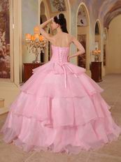 Good Looking Layers Pink Skirt Puffy Quinceanera Girls Dress