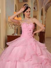 Good Looking Layers Pink Skirt Puffy Quinceanera Girls Dress