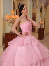 Good Looking Layers Pink Skirt Puffy Quinceanera Girls Dress