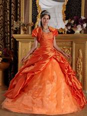 Classical Styles Orange Quinceanera Dress With Jacket