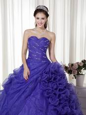 Wisteria Purple Ruffle Designer Dress To Quinceanera Party