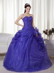 Wisteria Purple Ruffle Designer Dress To Quinceanera Party