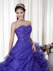 Wisteria Purple Ruffle Designer Dress To Quinceanera Party