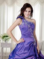 One Shoulder Embroidery Decorate Quinceanera Dress Customized