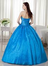 Azure Blue Puffy Dress to 2018 Winter Quinceanera Party Wear