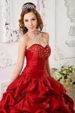 Wine Red Puffy Dress Girls Quinceanera Party Best Choice