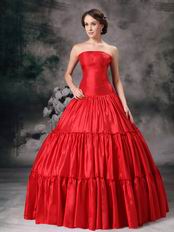 Strapless Wine Red Royal Household Dress Princess Wear