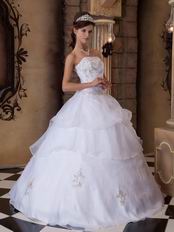 Layers White Organza Skirt Dama Dress For Quinceanera