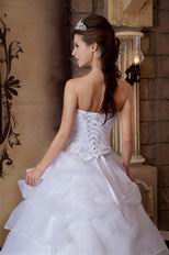 Layers White Organza Skirt Dama Dress For Quinceanera