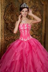 Gorgeous Strapless Hot Pink Quinceanera Dress For Cheap