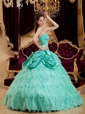 Strapless Designer Lists Turquoise Winter Quinceanera Dress