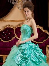 Strapless Designer Lists Turquoise Winter Quinceanera Dress