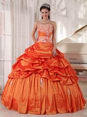 Inexpensive Floor Length Orange Quinceanera Dresses Gowns