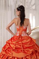 Inexpensive Floor Length Orange Quinceanera Dresses Gowns