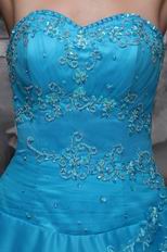 Corset Back Azure Blue Quinceanera Dress For Girl