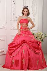 Handmade Strapless Fuchsia Quinceanera Dress Discount