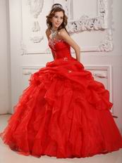 Strapless Scarlet Embroidered Quinceanera Dress In New Jersy