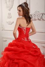 Strapless Scarlet Embroidered Quinceanera Dress In New Jersy