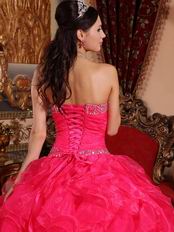 Hot Pink Allure Spring Quinceanera Gown With Beading