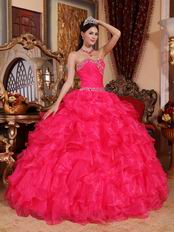 Hot Pink Allure Spring Quinceanera Gown With Beading