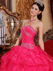 Hot Pink Allure Spring Quinceanera Gown With Beading