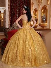 Designer Golden Sequin Strapless Quinceanera Dress In Georgia