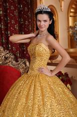 Designer Golden Sequin Strapless Quinceanera Dress In Georgia