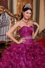 Sweetheart Purple Ruffle Layers Dress To Quinceanera Wear