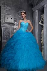 Cheap Price Sweetheart Azure Quinceanera Dress By Designer