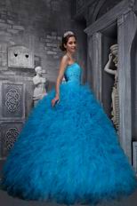 Cheap Price Sweetheart Azure Quinceanera Dress By Designer