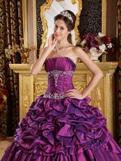 Stylish Corset Back Purple Floor Length Dress Quinceanera