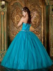 Teal Blue Sweetheart A-line Quinceanera Dress By Designer