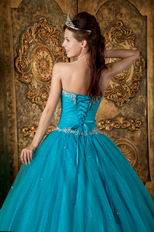 Teal Blue Sweetheart A-line Quinceanera Dress By Designer