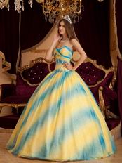 Ombre Contrast Color Chiffon Beautiful Quinceanera Dress
