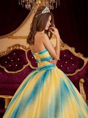 Ombre Contrast Color Chiffon Beautiful Quinceanera Dress