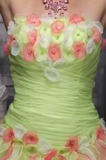 Strapless Multi-color Ruffled Skirt Quinceanera Dress Lovely