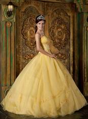 Strapless Yellow Floor Length Skirt Nice Quinceanera Dress